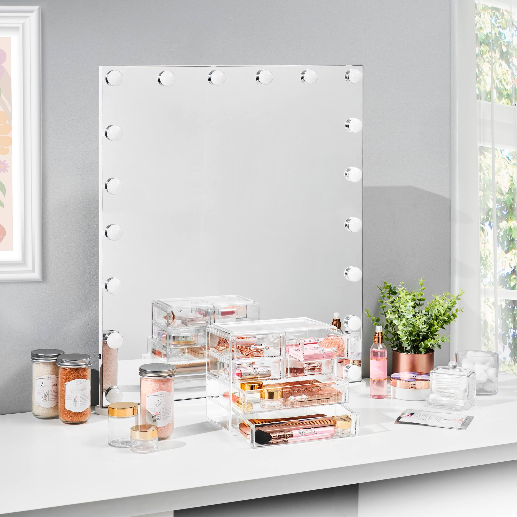 Sorbus Makeup & Jewelry Storage Case with 2 Large & 4 Small Drawers
